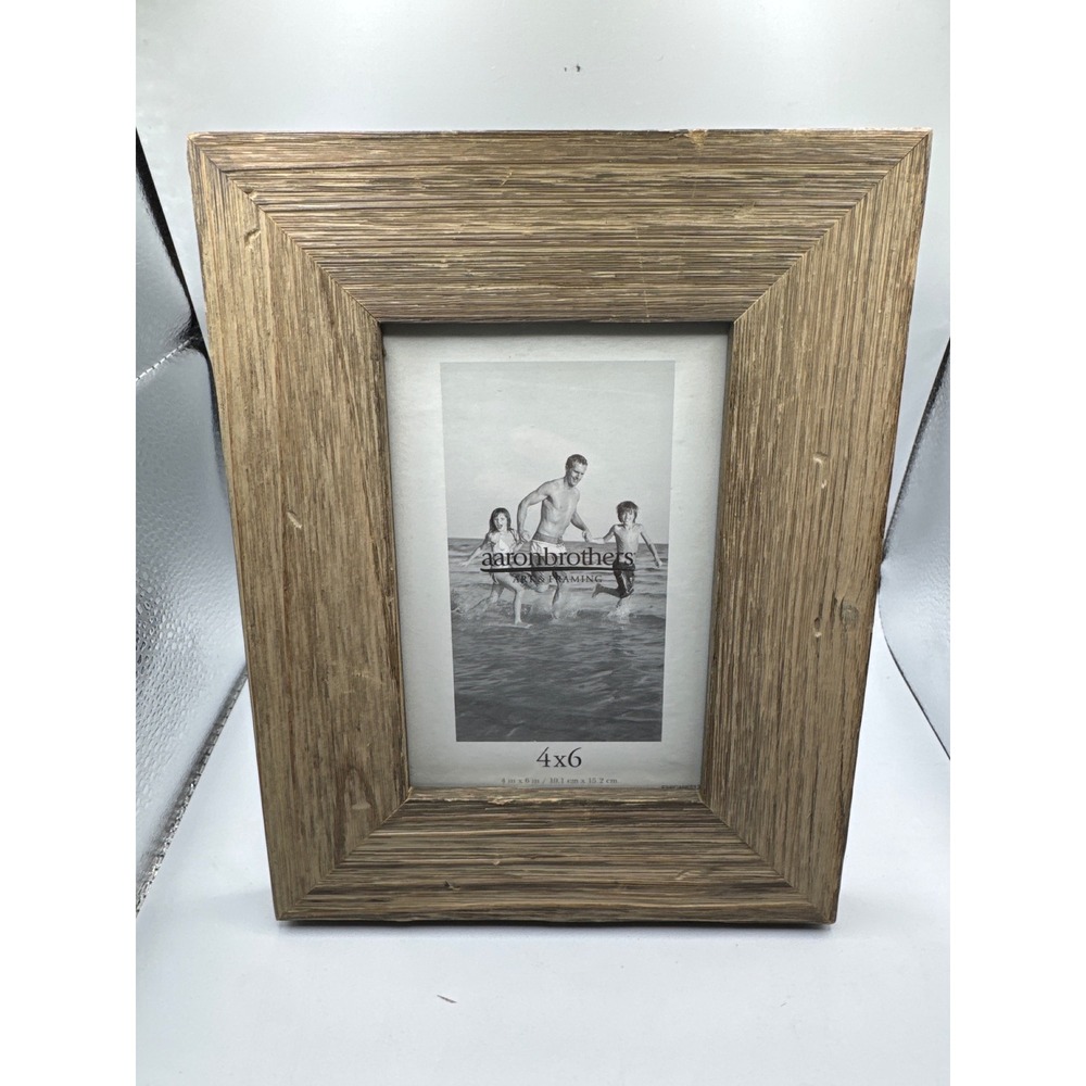 Aaron Brothers Carmel Driftwood 4x6 Picture Frame Rustic Wood Tan 1094705